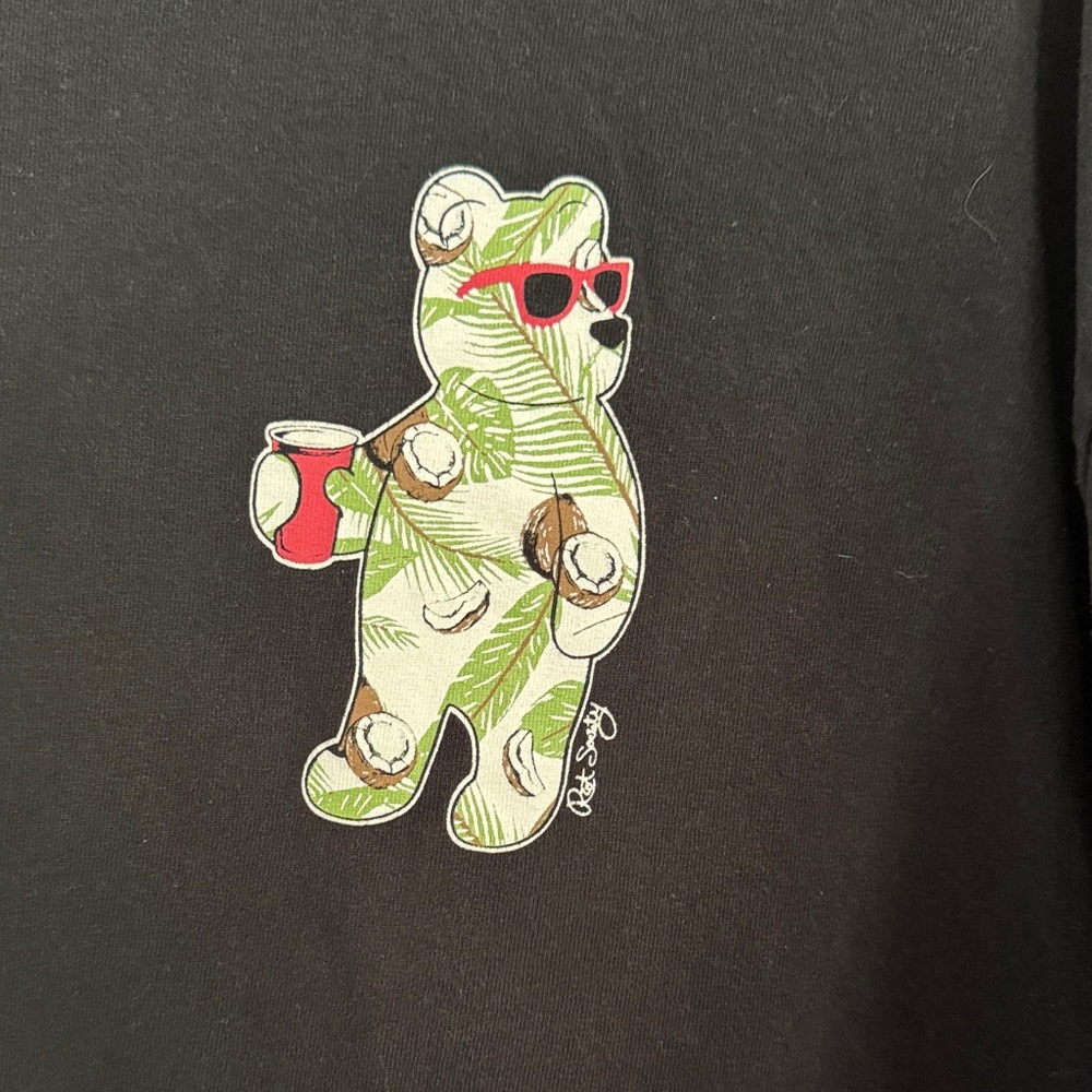 Riot Society Black Tee with Green Bear Design
